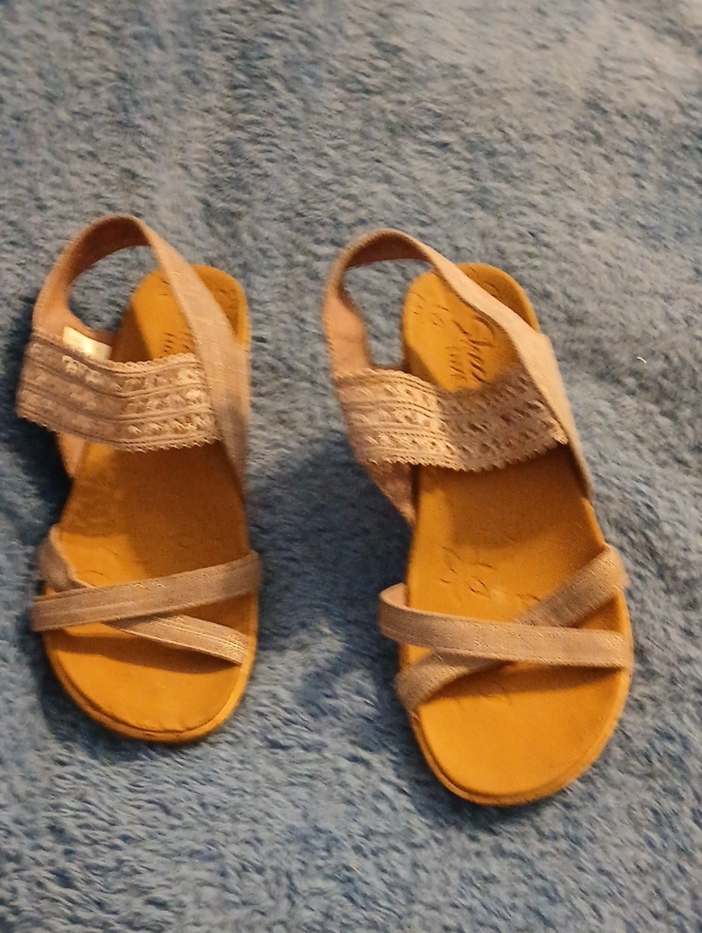 Women's Skechers Purple Elastic Lace Strap Sandals